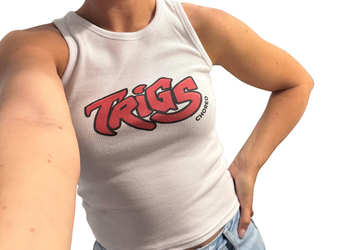 TRIGS Ribbed Tank - Red/Black