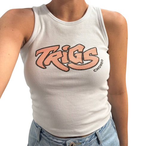 TRIGS Ribbed Tank - Pink/Brown